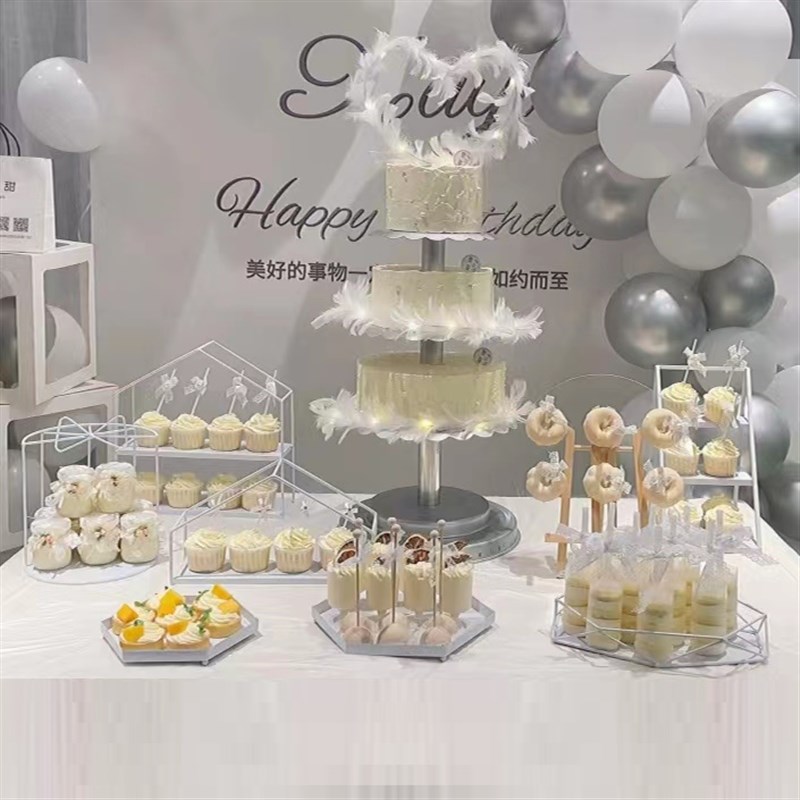 欧式甜品台摆件蛋糕甜点展示架摆台架子点心架托盘下午茶冷餐茶歇