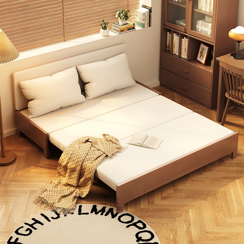 三梦折叠沙发床两用小户型客厅多功能单双人新款沙发伸缩变床实木