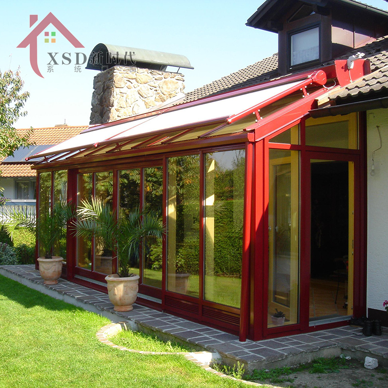 天津钢化玻璃阳光房别墅天台房顶露台断桥铝铝包木封阳台保温隔热