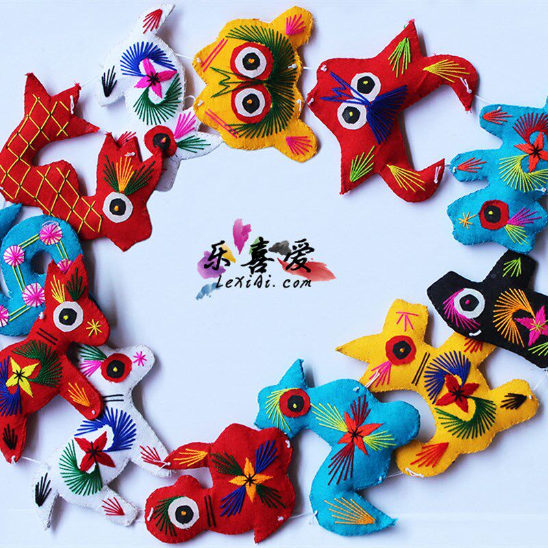 双面十二生肖挂饰 十二相挂件 壁饰 12生肖串 馈赠外宾手工佳品