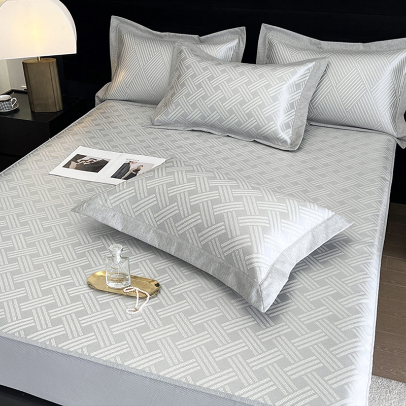 高端夏天冰丝凉席三件套可水洗夏季床笠款凉感空调软席子2023新款,床上用品,冰丝席,淘宝优惠券,粉丝福利购,淘宝优惠卷