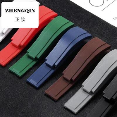 适配rolex劳力士游艇名仕黑绿水鬼迪通拿GMT日志橡胶硅胶手表带