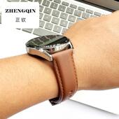 乾刊适用华为GT4头层牛皮表带gt5pro小牛皮真皮watch4男双头层wat