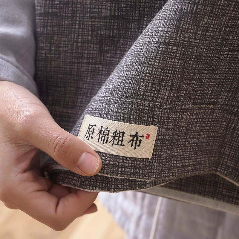 夏季纯棉老粗布床单单件100全棉纯色单人棉麻宿舍凉感被单2三件套