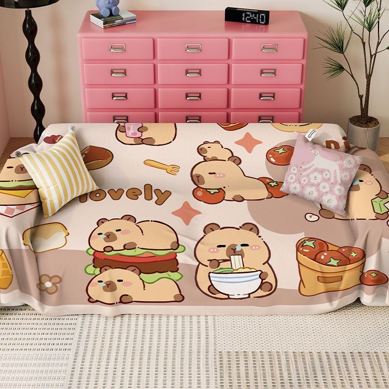 卡通可爱沙发盖布夏季防滑全包式沙发垫套罩多巴胺全盖防尘沙发巾,居家布艺,沙发垫,淘宝优惠券,粉丝福利购,淘宝优惠卷