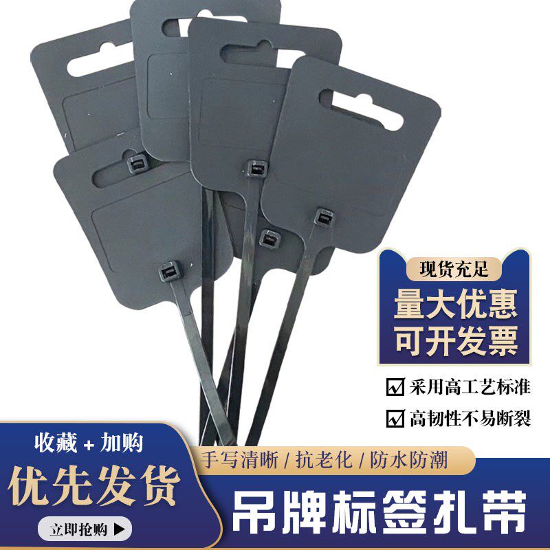 大号标牌扎带双面手写贴纸快递物流塑料记号吊牌挂签封条挂牌扎带