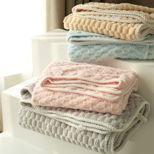 洗澡好用 吸水柔软大尺寸浴巾 男士女士云朵绒游泳沙滩裹巾家用品