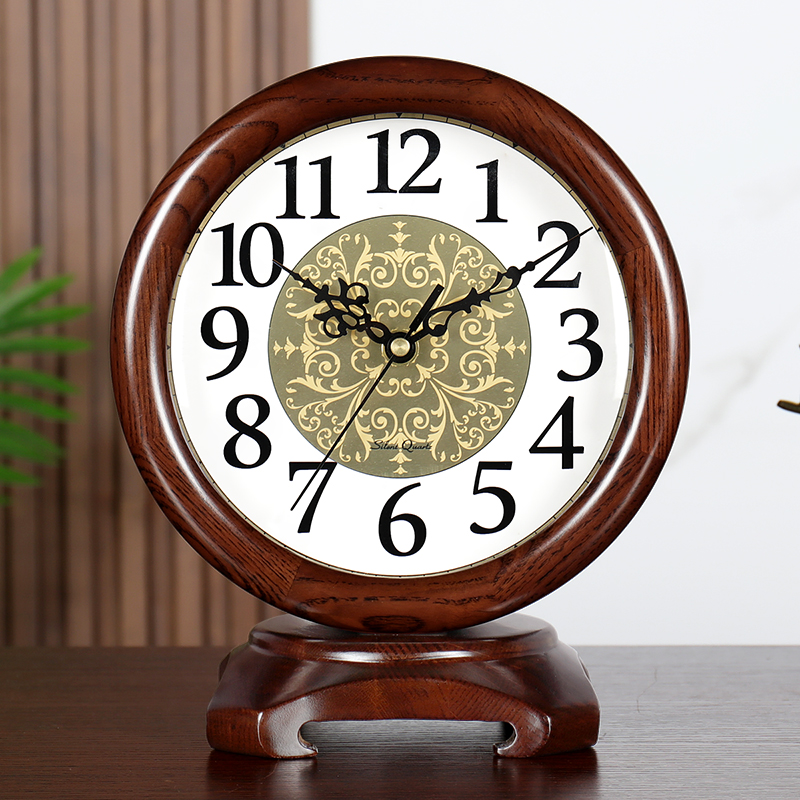 欧式实木座钟钟表客厅大数字石英台钟丽声机芯桌台装饰时钟HD288
