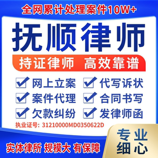 抚顺律师案件代理出庭律师咨询起诉状函代写离婚协议欠款纠纷合同