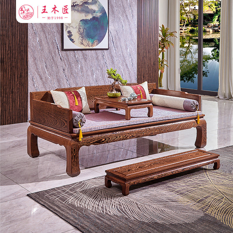 红木罗汉床鸡翅木新古典加厚素面罗汉床三件套实木床榻小户型沙发,住宅家具,红木沙发,淘宝优惠券,粉丝福利购,淘宝优惠卷