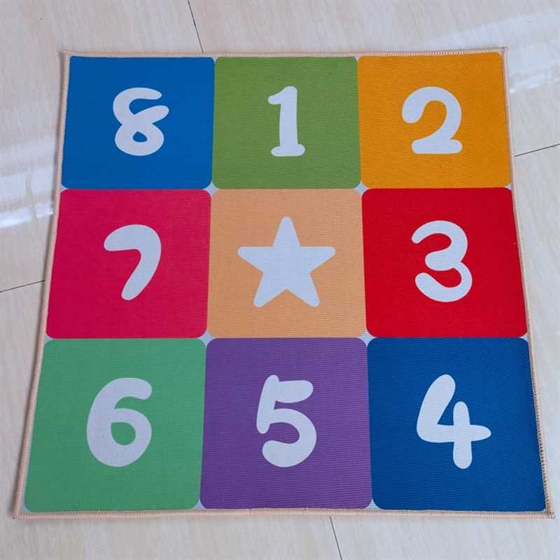 数字九宫格地垫彩色卡通儿童幼儿园早教中心游戏垫子设计定制地毯