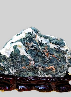 天然青海七彩石原石摆件  奇石国画石草花石彩色石头装饰收藏礼品