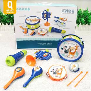 正品俏娃儿架子鼓玩具敲鼓日男打孩生礼童物宝宝婴儿奥尔夫乐器套