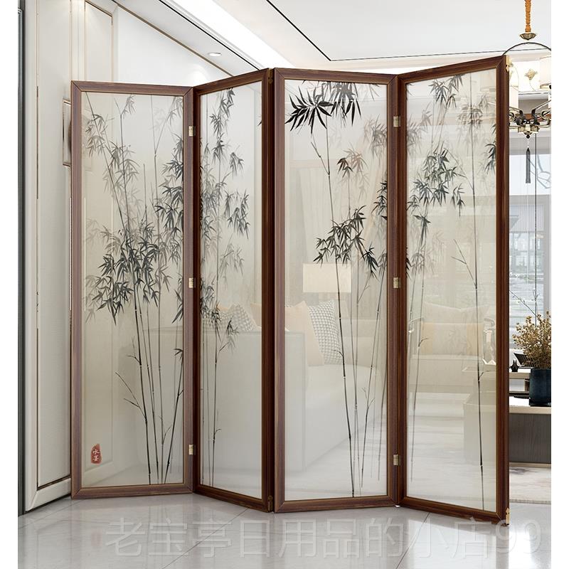 正品屏红风隔断客厅202年新款现代简办约轻2奢网折叠移动公室实木