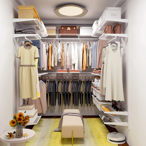 福倍斯开放式金属衣柜框架定制衣橱步入式卧室壁挂衣帽间架子组装