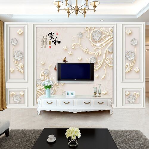 定制家和竹木纤维集成墙板电视背景墙3D立体客厅沙发快装护墙板画