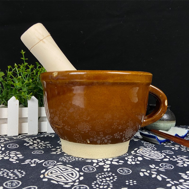 擂钵辣椒捣蒜器家用擂皮蛋米糊安仁抖辣椒钵陶瓷研磨器老式蒜臼子