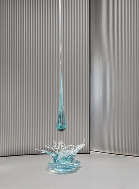 酒店大堂客厅透明树脂水滴天花板吊饰空中艺术雕塑现代创意挂摆件