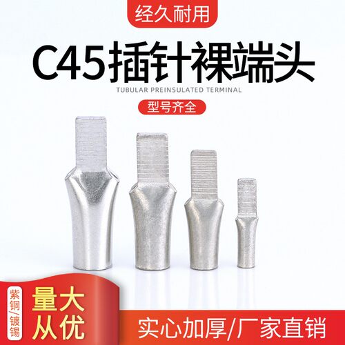 紫铜加厚C45插针鸭嘴鼻 6 10 25 70平方铜鼻子DZ47空开接线端子