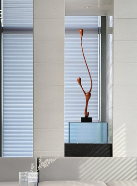 现代抽象木雕玄关摆件高档会所酒店样板房雕塑艺术品创意软装摆设