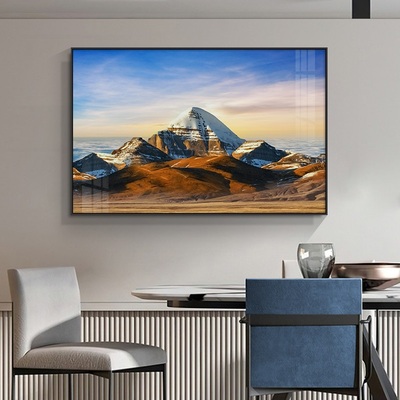 冈仁波齐峰餐厅装饰画现代客厅背景墙壁画梅里雪山歺厅办公室挂画