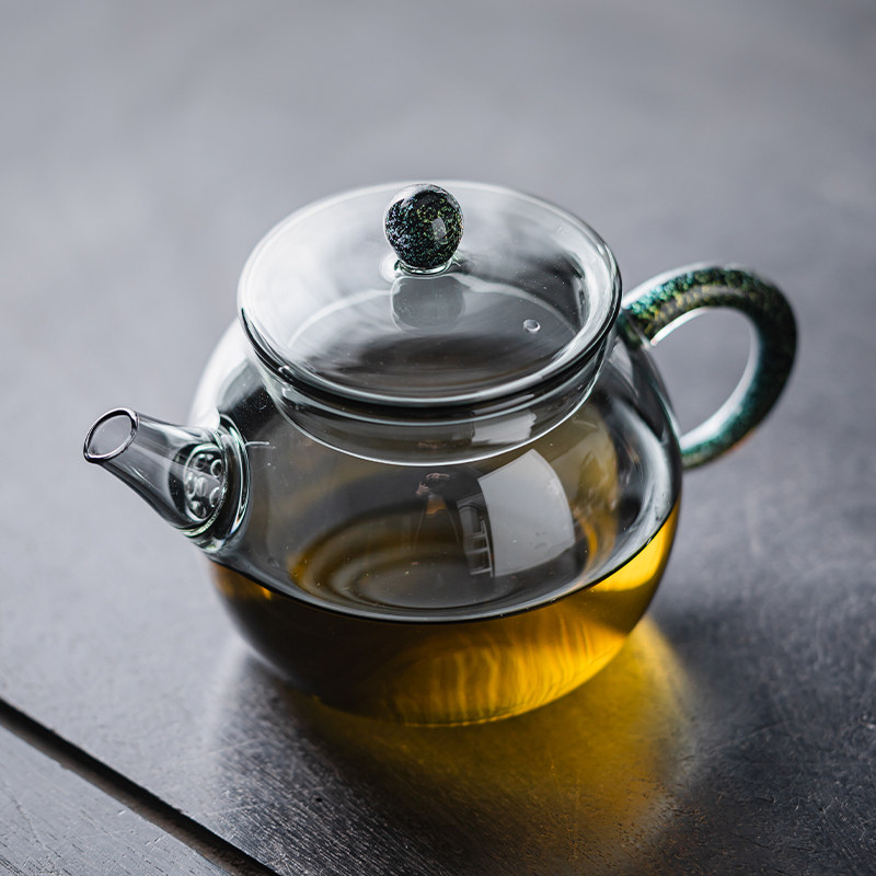 高端玻璃茶壶耐高温煮茶器温茶壶泡绿茶冲花茶过滤泡茶器小壶星空