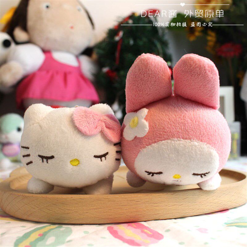 日系原单 趴姿睡颜毛绒玩偶凯蒂猫美乐蒂毛绒娃娃 挂件 吊饰 娃娃