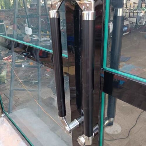 有无框玫瑰大木门把手黑钛金色推拉门把手加厚大拉手侧装有框门