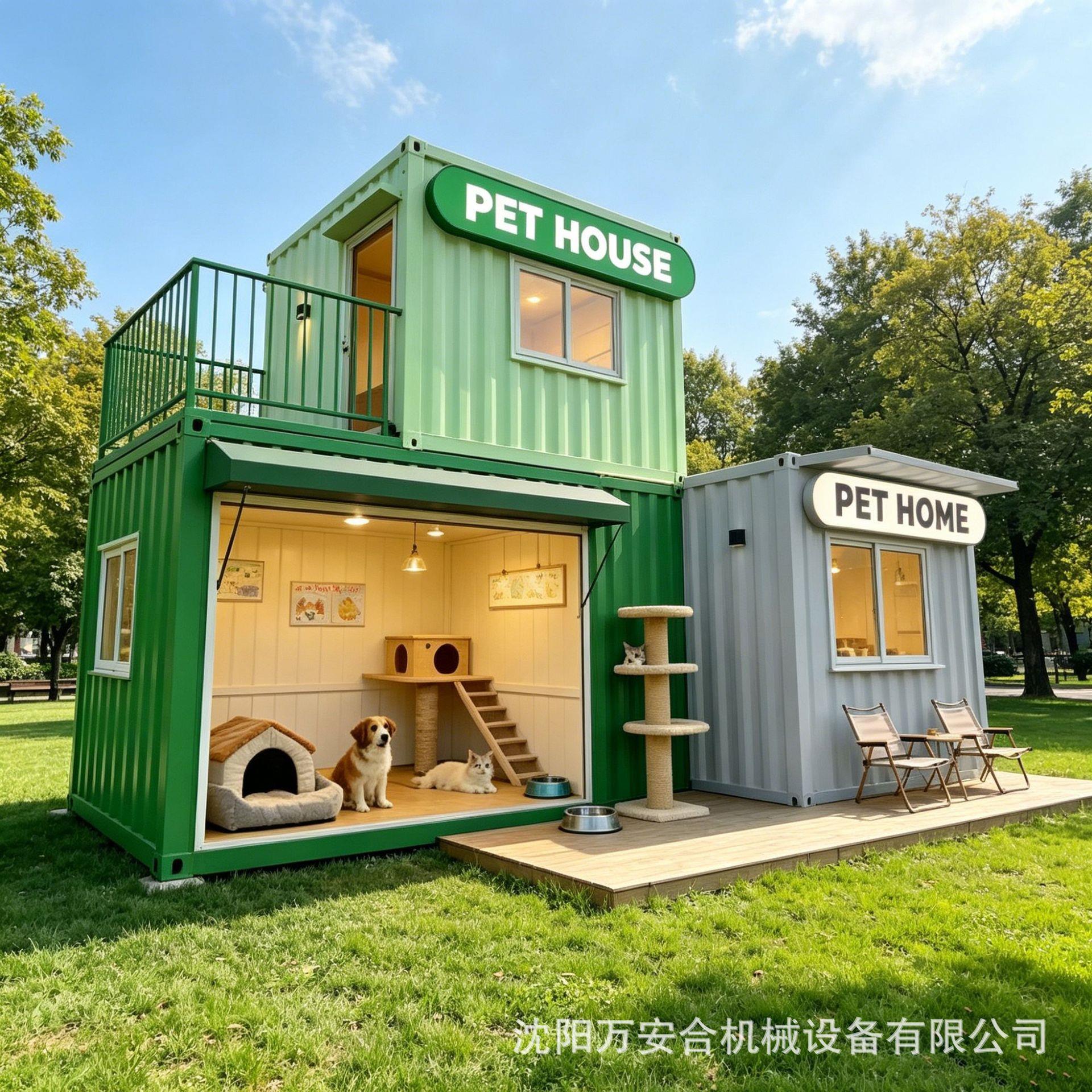拼箱模块化宠物生活馆猫狗寄养美容门店公园商业街商用集装箱房