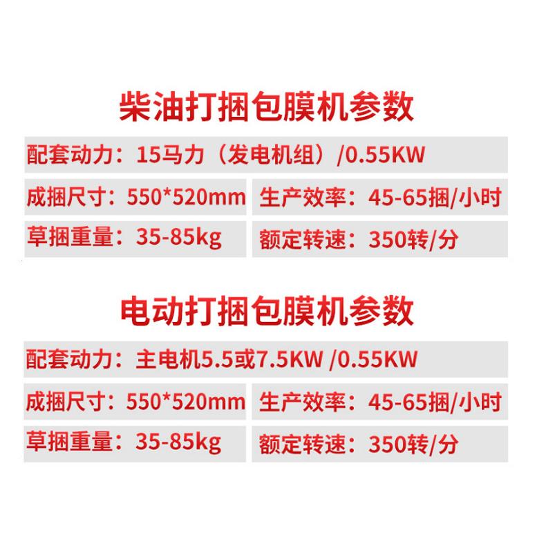 自断动膜青储打捆机养动殖饲料牧草打捆机全自青贮包QET膜打包机