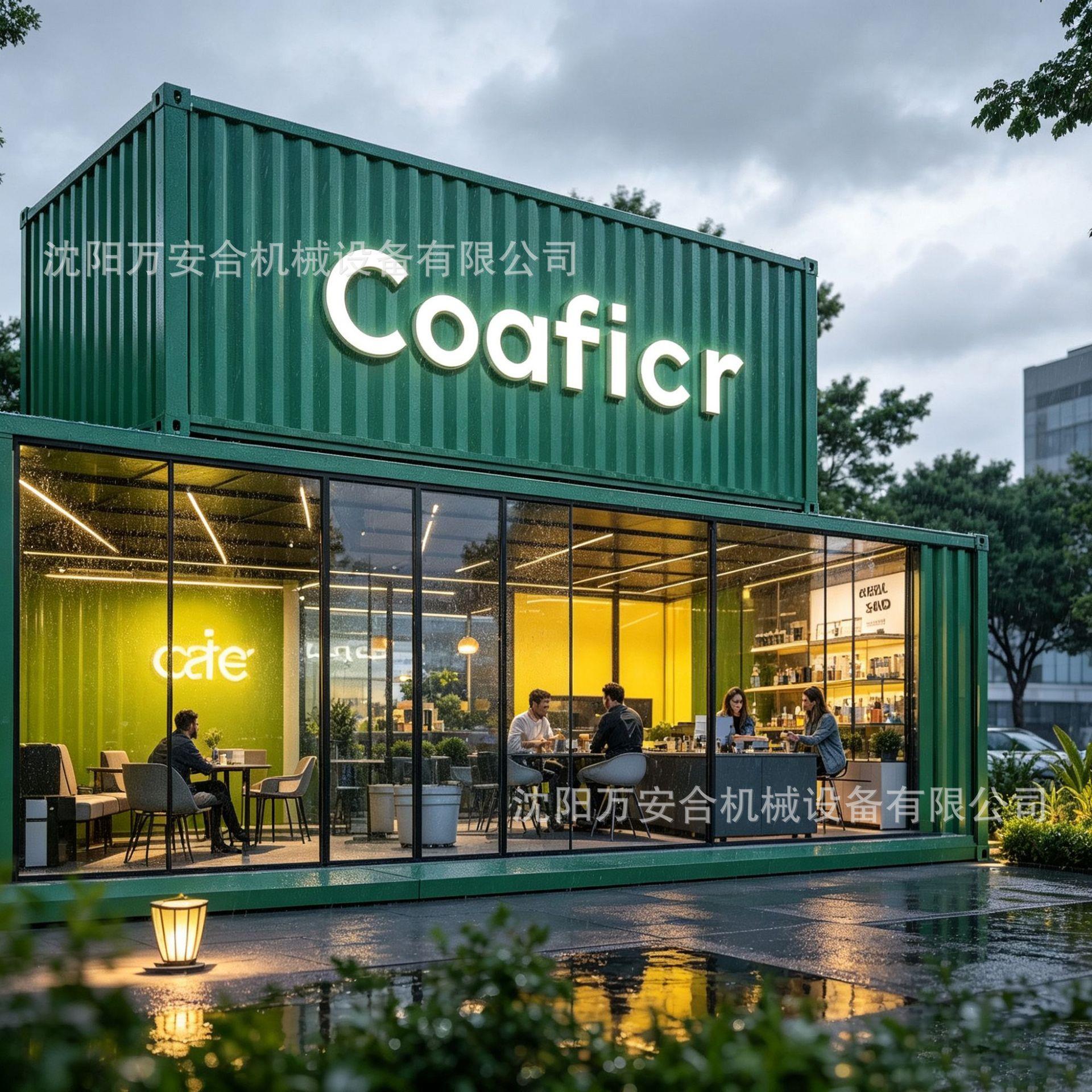 双层绿色集饮箱网定制1装红咖啡全景落店地玻璃景区商业街可移动