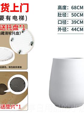 高档景德镇陶别瓷北欧盆落地简约白色养花创店意墅酒装饰品插花花