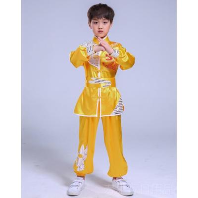 正品童武术表演比赛儿功练服太极长短袖男女绣童刺龙中国风武馆演