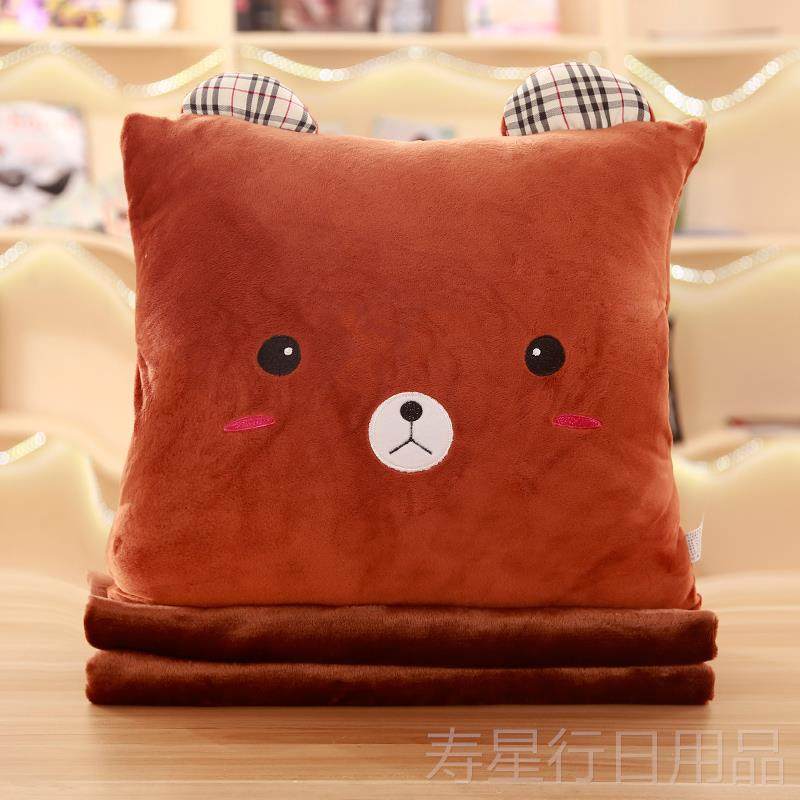 正品抱枕子两用靠枕办车公室午睡枕瑚绒毯子被床头汽靠垫女珊空调