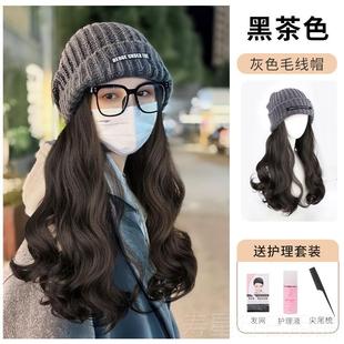 正品帽子假发体时尚全头套女款2024新款彷真一全发真针人发秋冬季