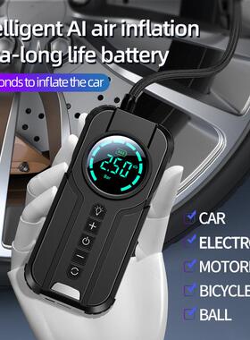 新汽车便携式车载款充气泵电显动56308无线迷数款12v打气泵你型