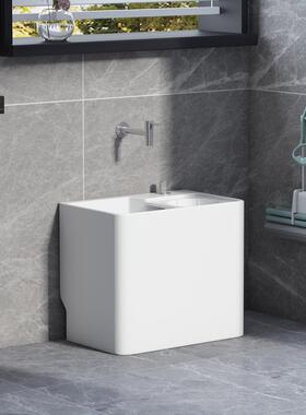 cs拖拖把池槽家用阳台卫生间84地排陶瓷布池侧排带水沥篮大号池