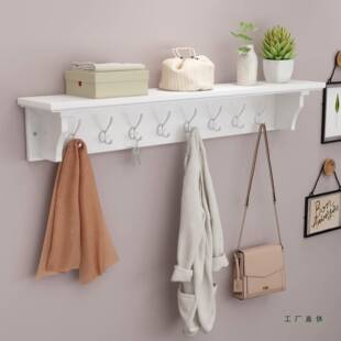 壁挂衣帽架门厅代置物架墙实木挂衣架帽WZU现玄关衣上架省空间衣