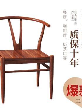 餐椅子家用茶椅子太师椅实木椅靠椅背中式木椅茶OCZ椅手扶圈椅饭
