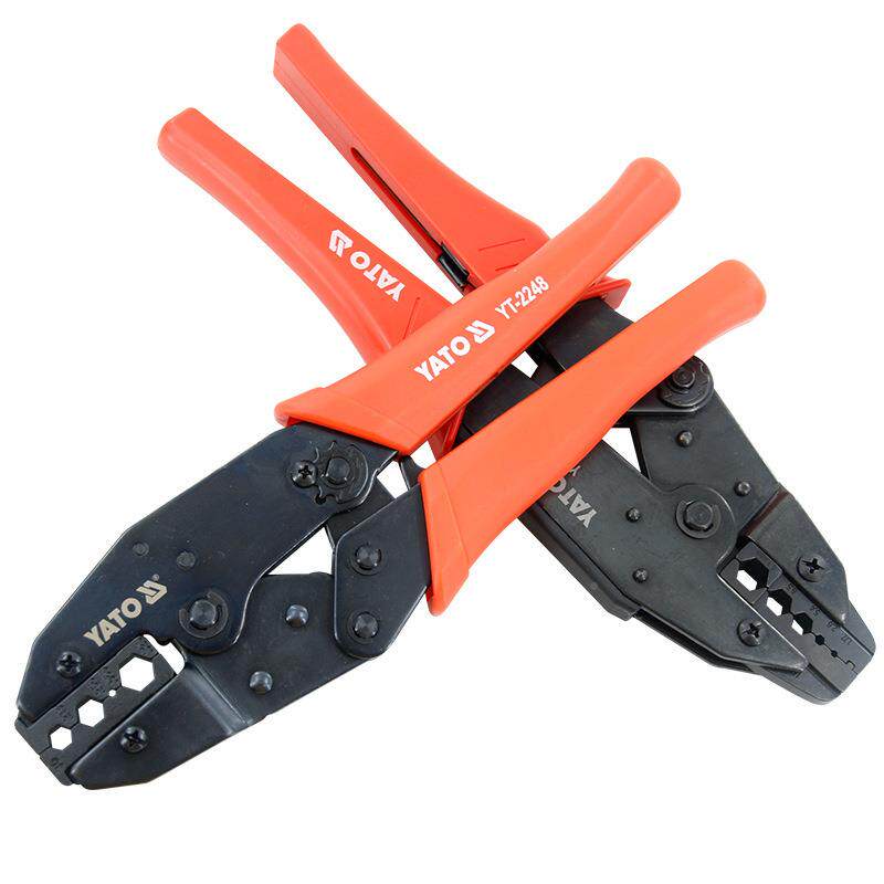 六A裸TO压线钳边形同轴线冷压端子压接插簧线铜鼻子棘轮式RG6端Y