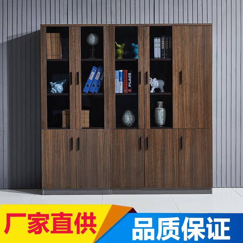 办公文件柜板资式推拉式档案料柜现简约书代柜台柜子四班门储LXBG