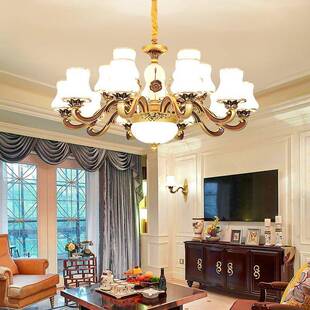 吊灯客厅灯式奢欧华大气古屋别墅复复式楼吊灯餐厅卧室415灯具全