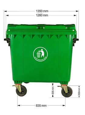 110L升塑垃圾车料垃圾桶车0户外大号环垃圾手推清洁车110L0移动垃