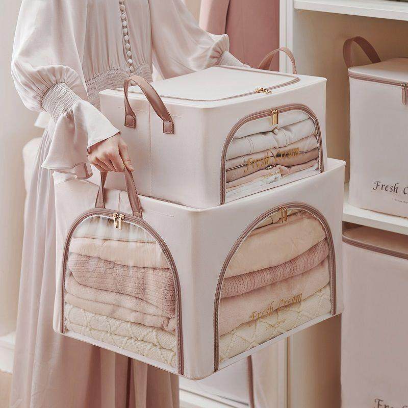 衣无品牌/服三布门收纳箱艺家用被子收纳可折叠柜衣开物储物箱钢