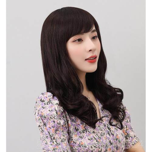 正品采购产品假发为妇女头发带，夏季自然全发发，大波浪长卷发发