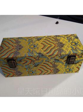 正品造S0蓝色背银小龙1件景玉镯盒黄金和白银珠宝收集便携式箱包