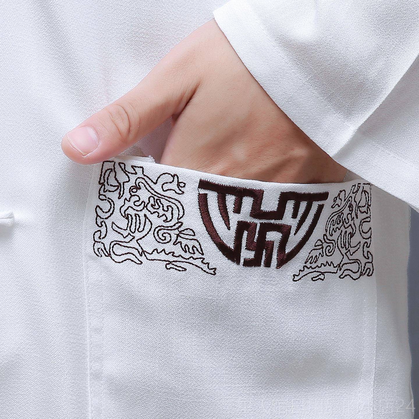 正品唐装棉麻太功服极男款站武术国风太极服桩装男八段锦太极拳练图片