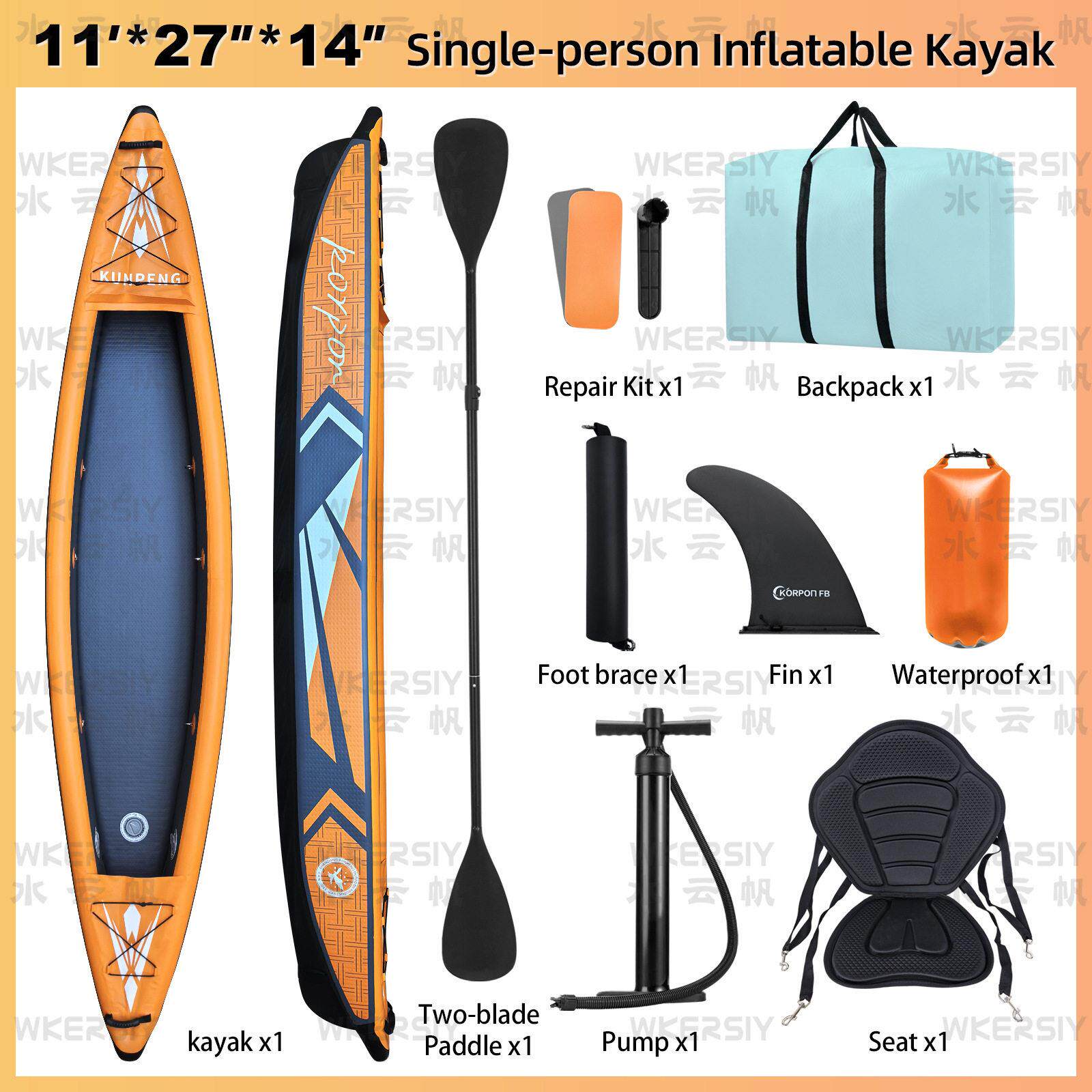 双人人皮划艇游乐船卡亚克KAYAK独木舟品质可靠漂流船