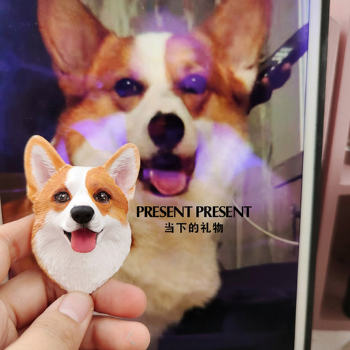 柯基犬车载香薰汽车出风口扩香石宠物头像定制狗狗狗头车内装饰