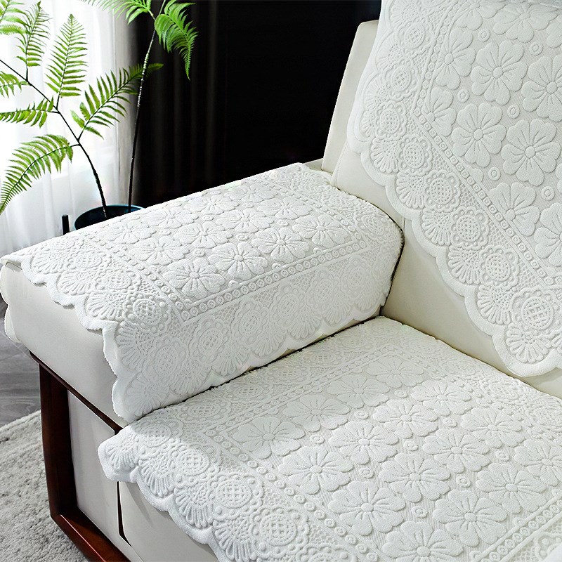 办公会议室沙发巾加厚蕾丝靠背巾防滑扶手巾贵宾接待单人沙发坐垫